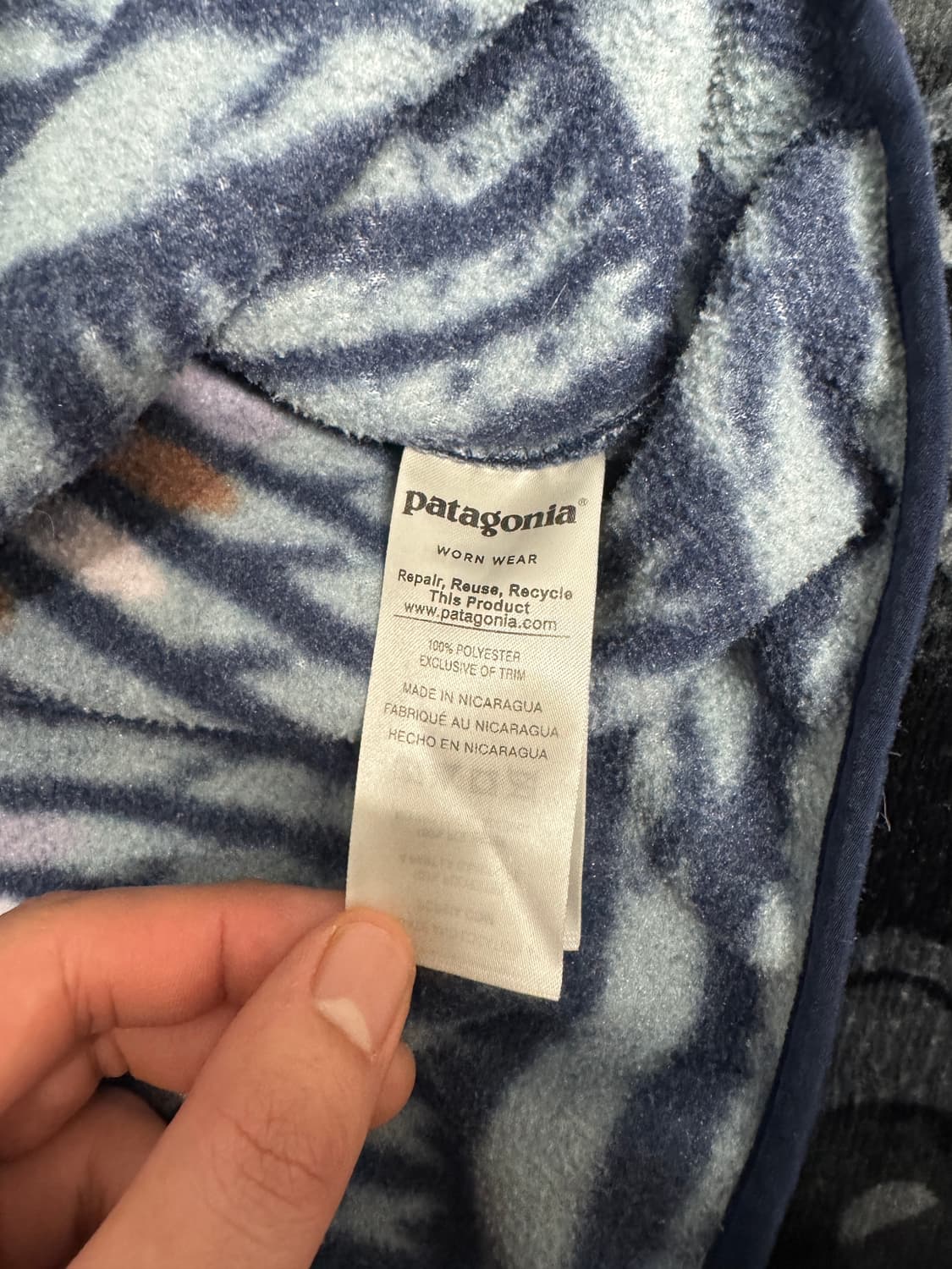 파타고니아 신칠라 스냅 티 풀 오버 쿠타 클래쉬 쉐도우 블루 상품이미지6