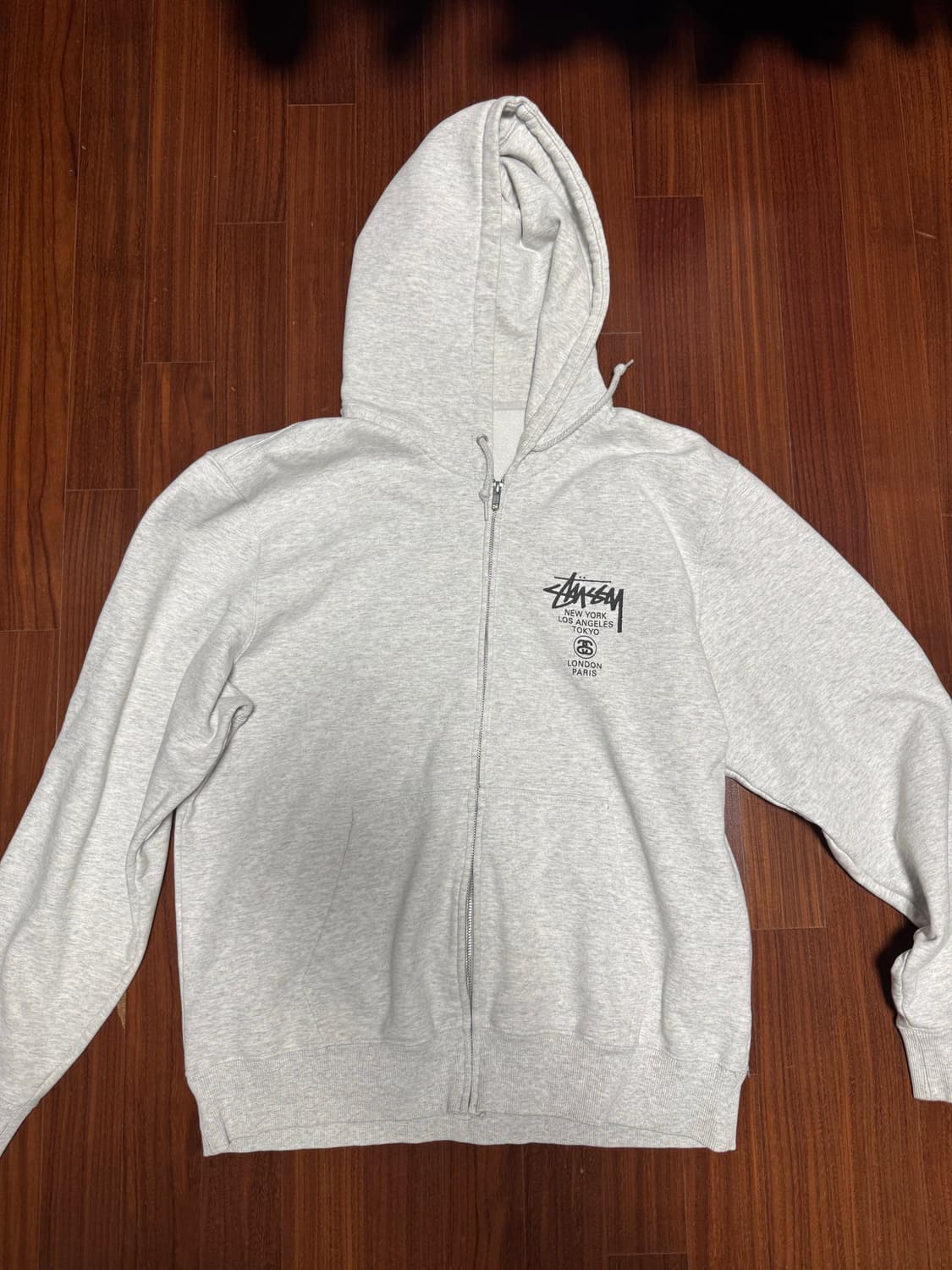 [스투시] 월드투어 후드집업 그레이(XL) 상품이미지2