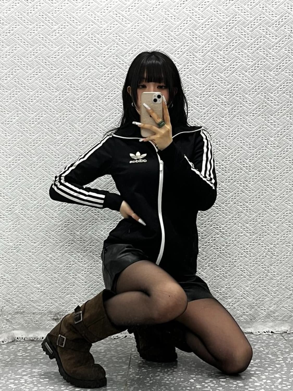 아디다스 Y2K 유로파 검흰 딱붙핏 져지 집업 95 C10869 상품이미지1