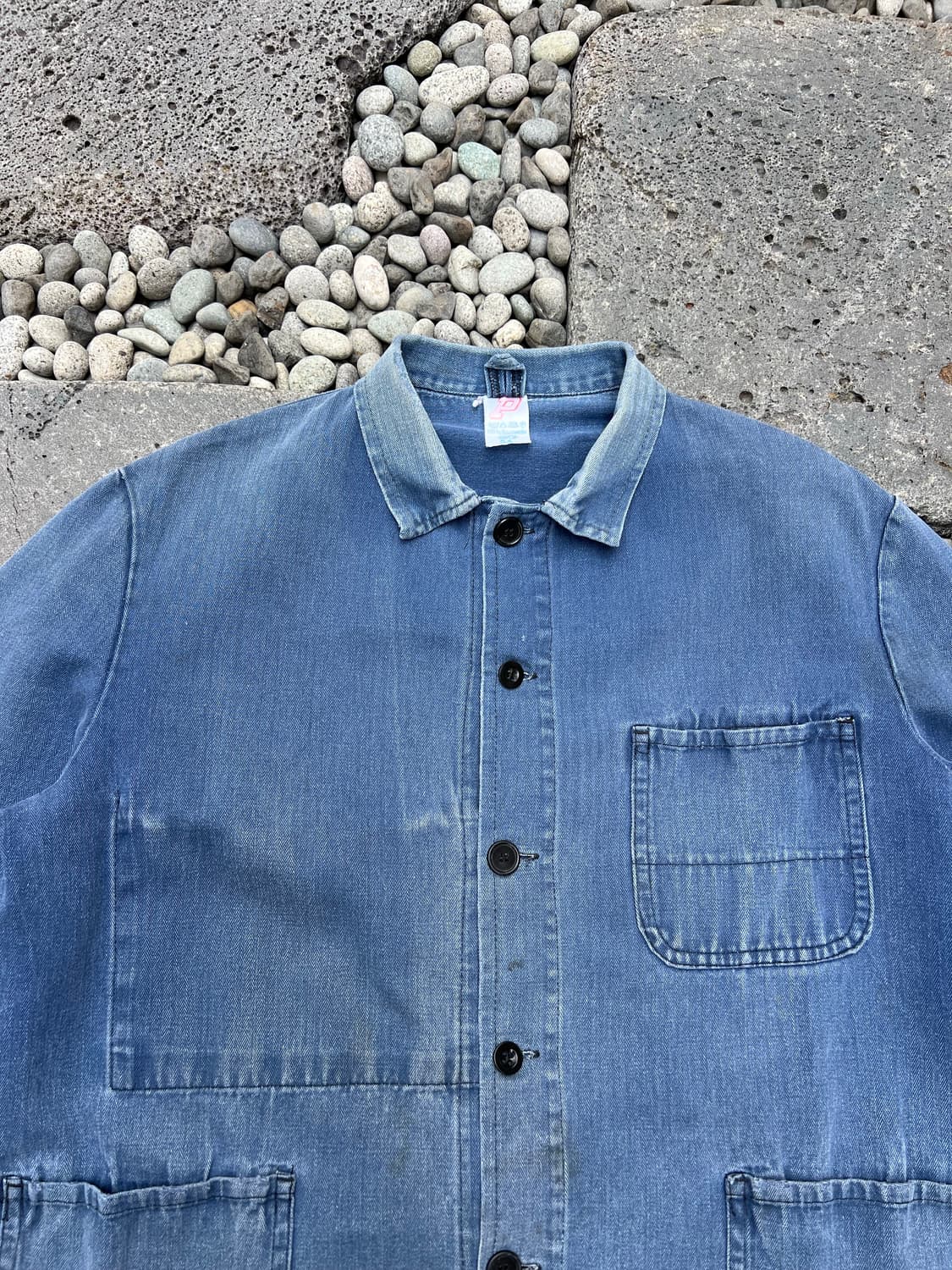OLD FADED PATCHWORK HBT 헤링본트윌코튼 프렌치워크자켓 상품이미지6