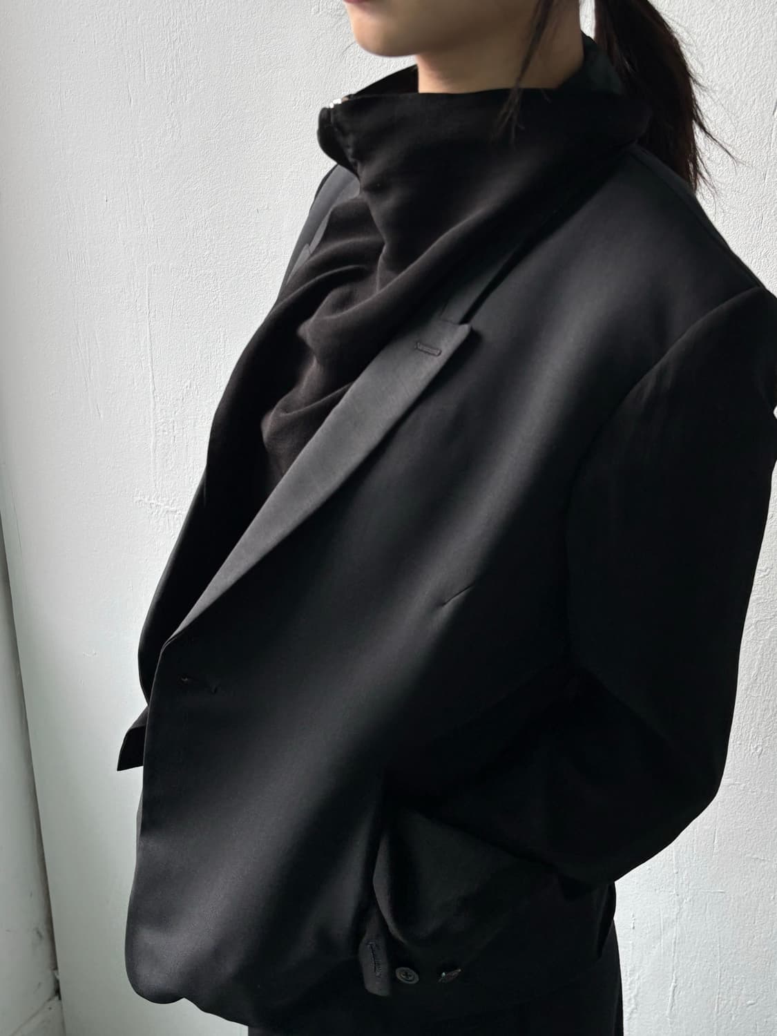 릭오웬스 10ss 실크 비대칭 하이넥 베스트 상품이미지4