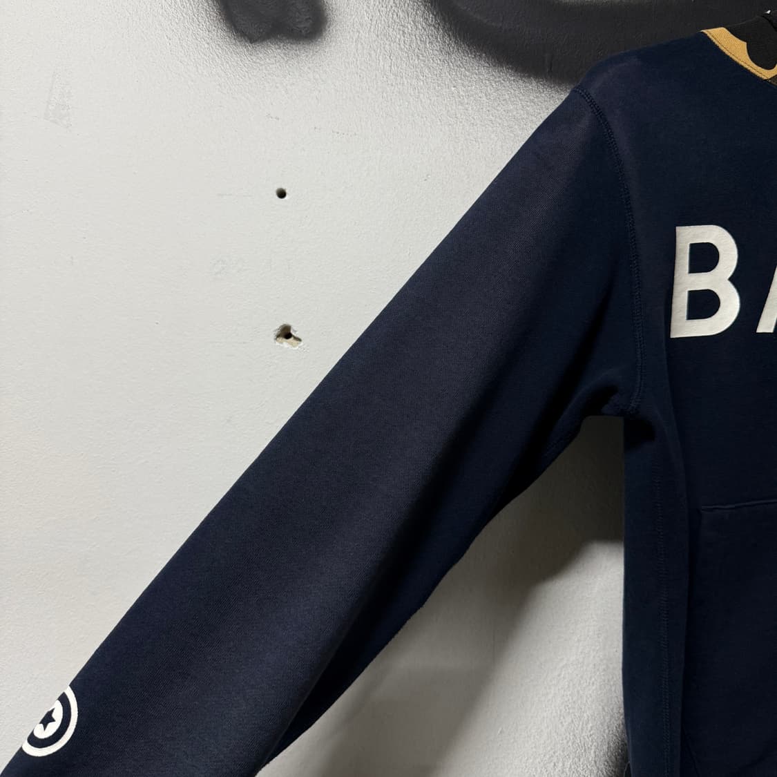 정품 베이프 텍스트 로고 프린팅 1st 반 카모 황계 샤크 풀 집업 후디 상품이미지4