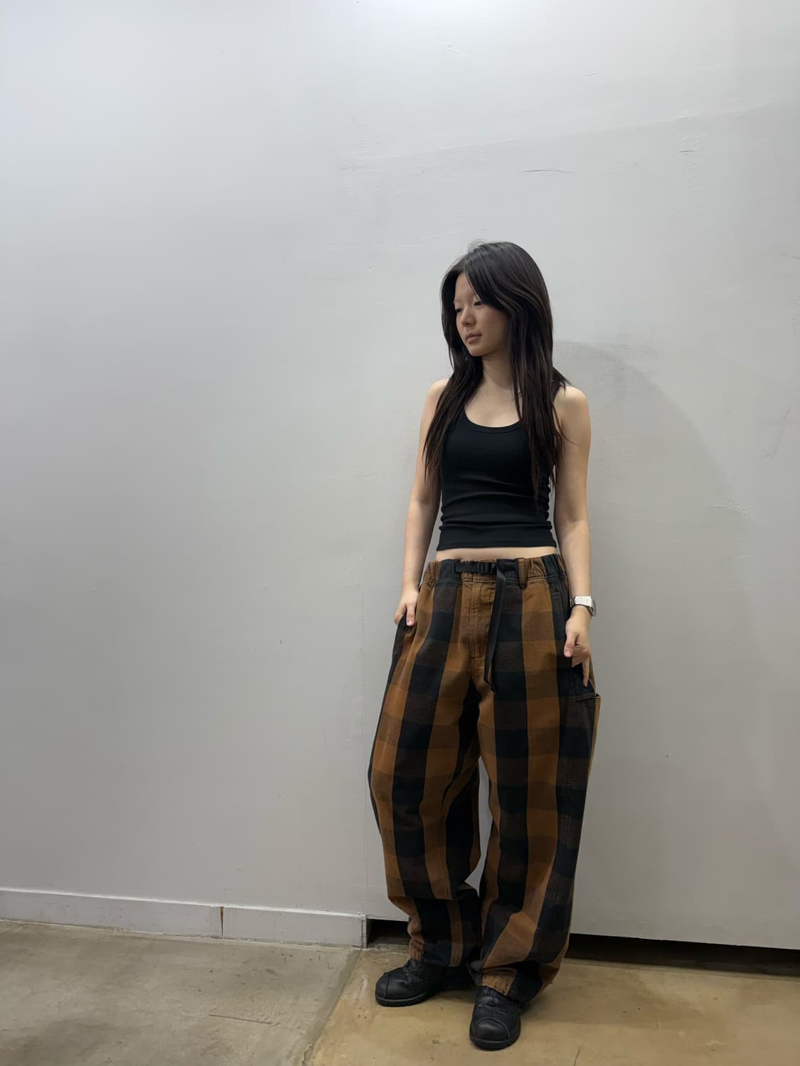 슈프림 밴딩 벨트 디테일 와이드 팬츠 상품이미지5