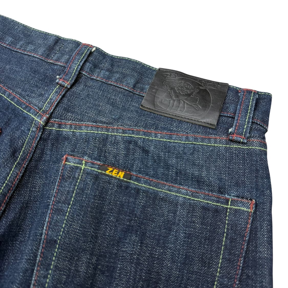 JPN zen 유화 잉어 페인팅 진청 데님팬츠 상품이미지7