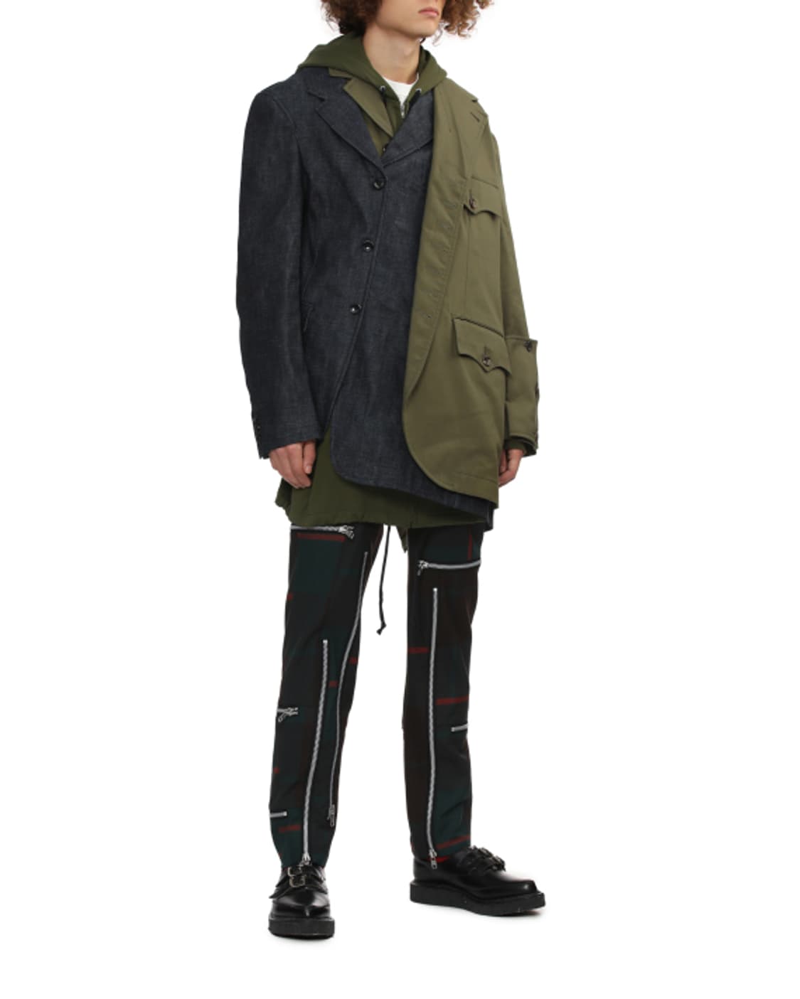 새상품 꼼데가르송옴므플러스 지퍼 디테일 타탄체크 팬츠 S 상품이미지6