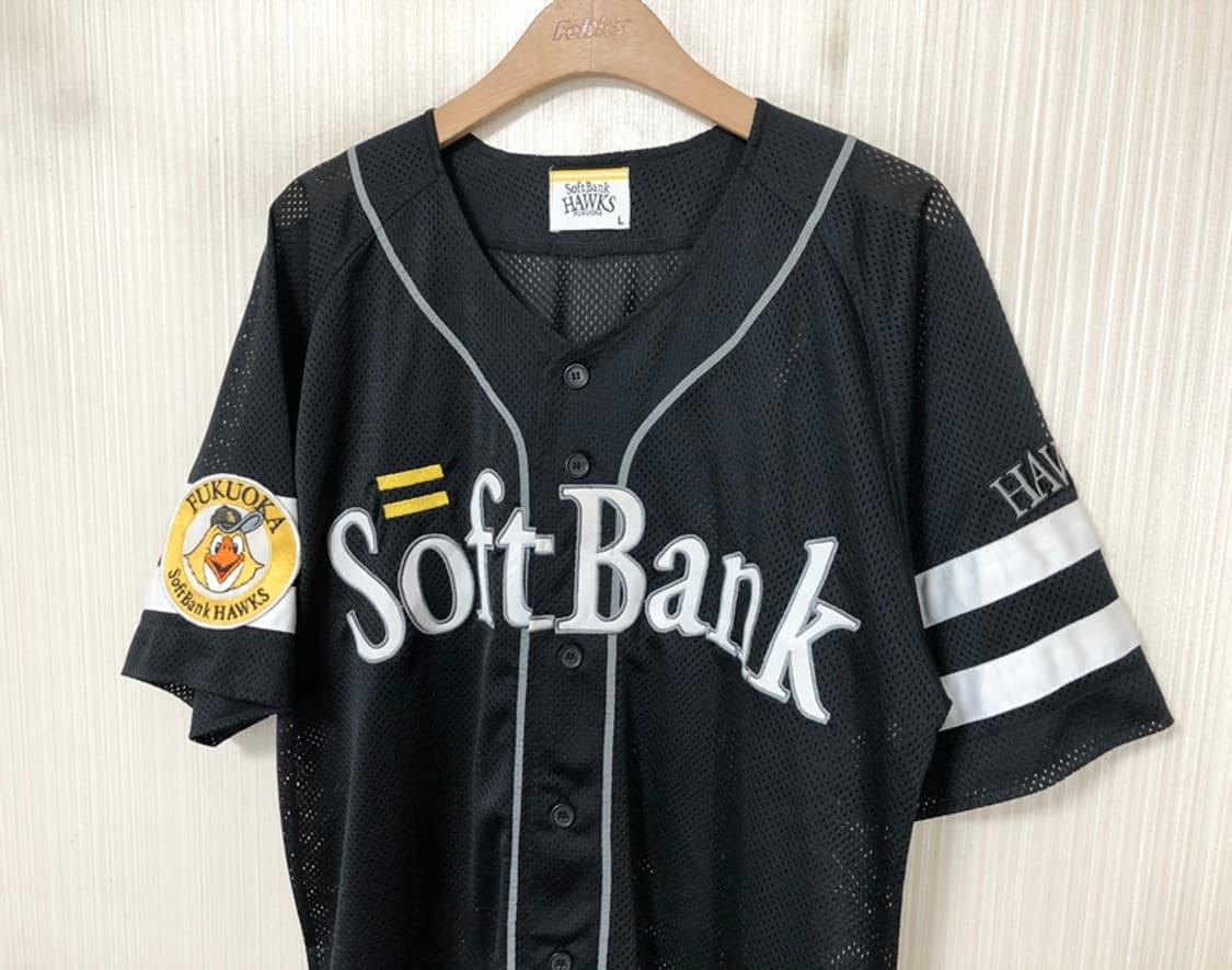 NPB 데상트 후쿠오카 소프트뱅크호크스 블랙유니폼/져지 L 상품이미지6
