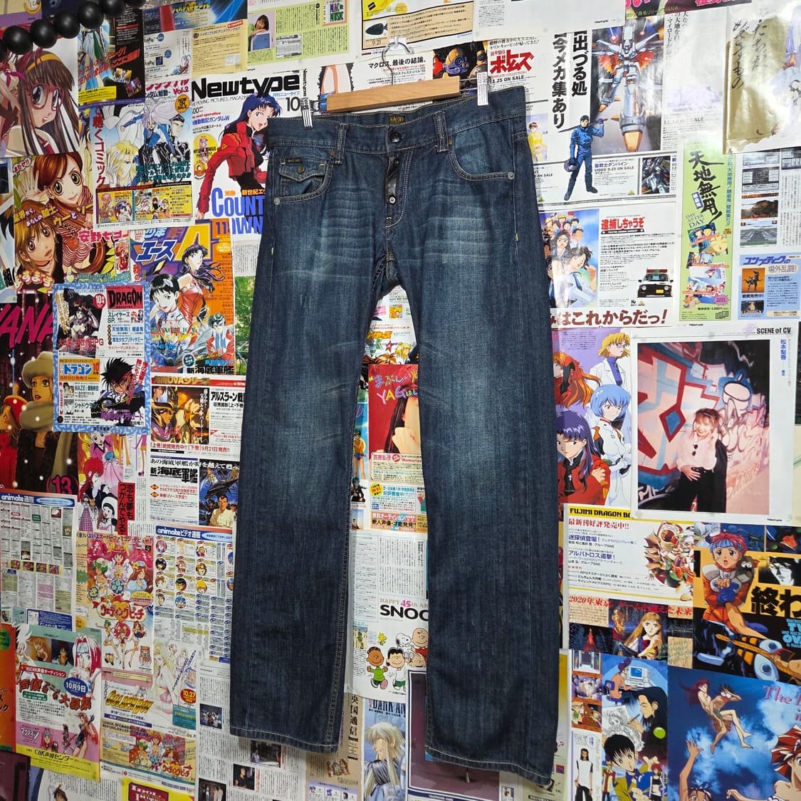 빈티지 진청 백포켓 로우라이즈 스트레이트 팬츠 상품이미지5