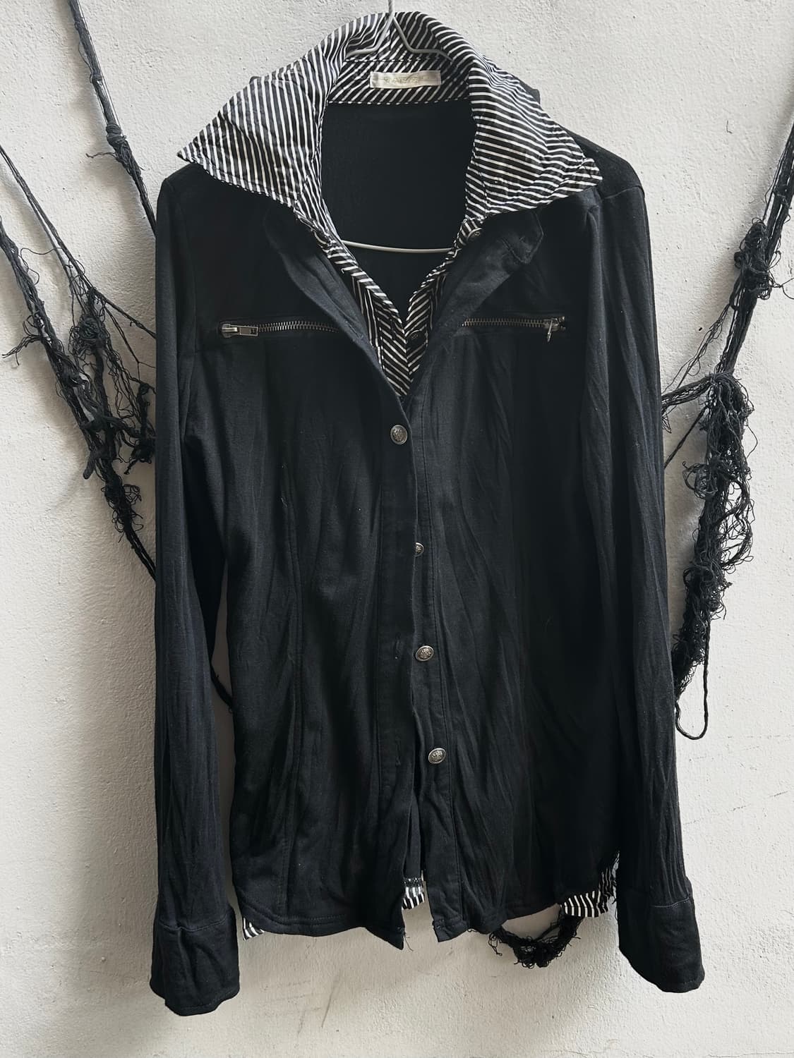 2000s 락시크 체크 레이어드 카라 집업 상품이미지1