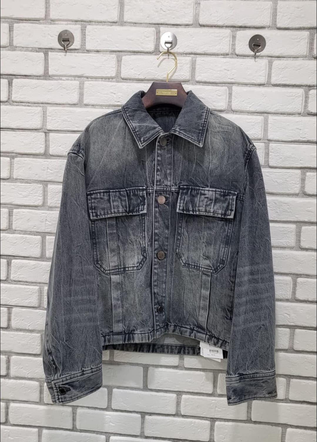 솔리드옴므 그레이 워싱 데님 자켓 (46) 우영미 상품이미지2