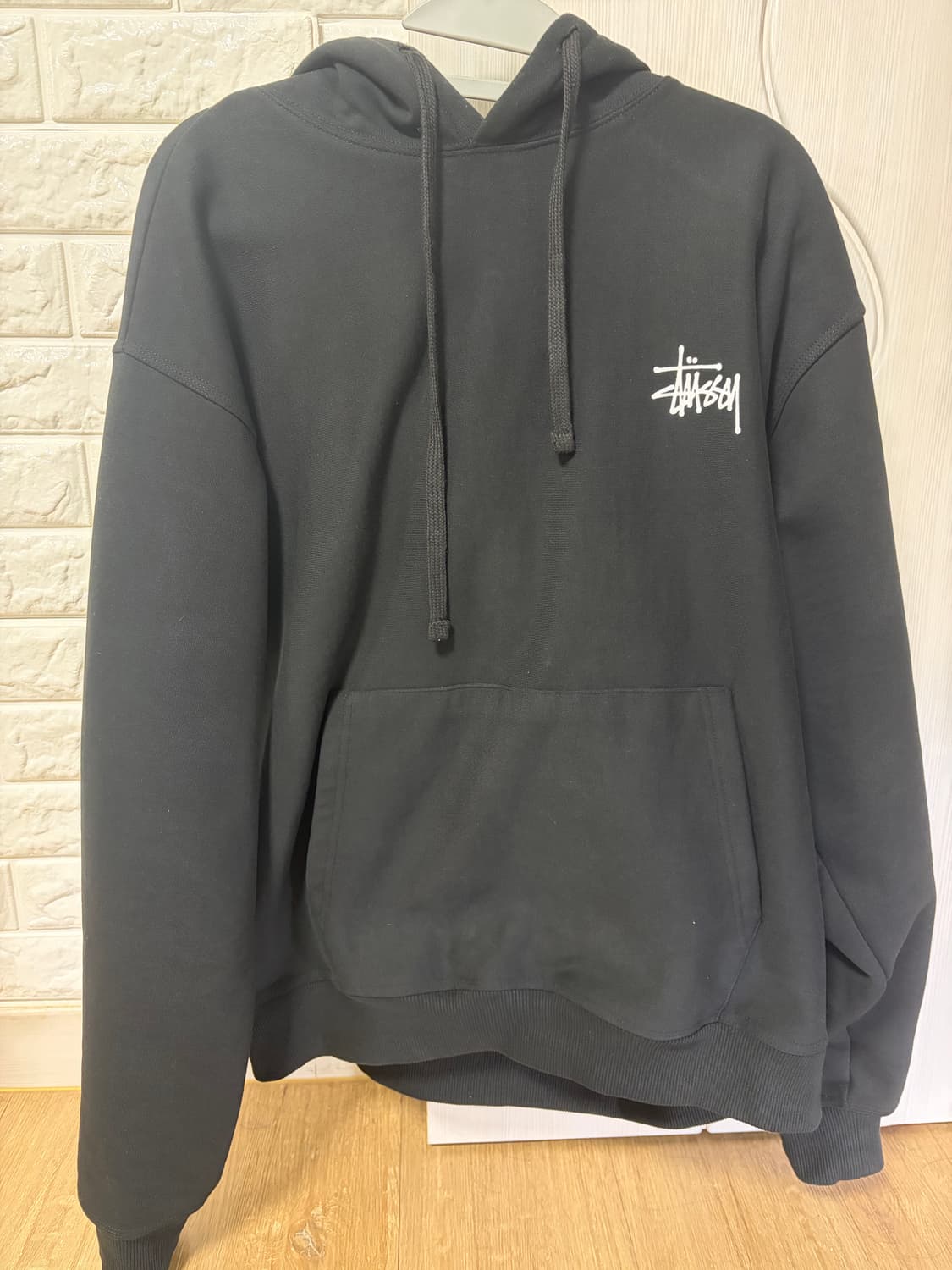 스투시 베이직 후드 블랙 L 상품이미지2