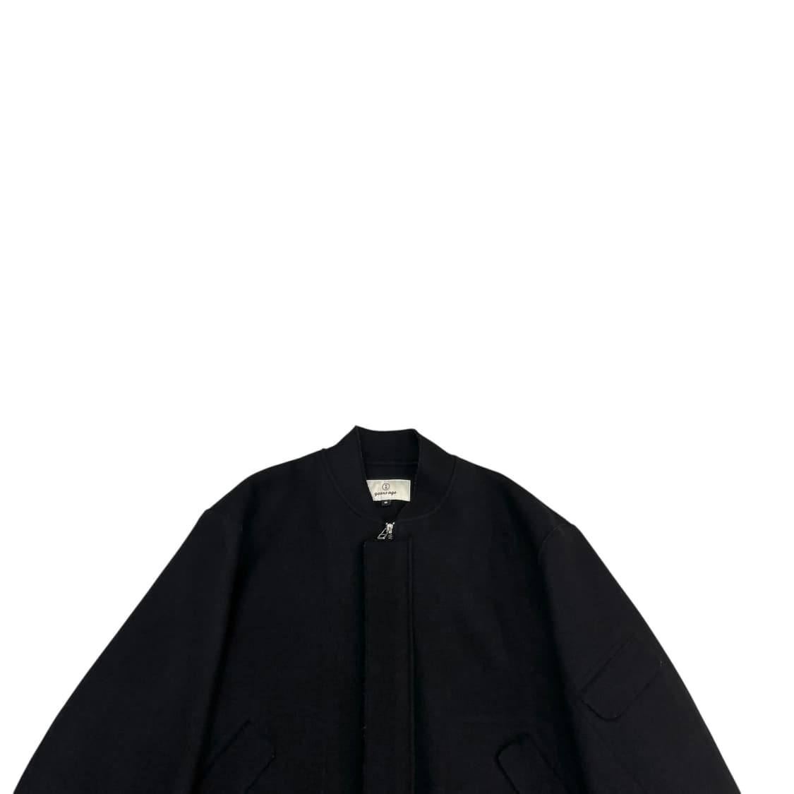 이얼즈어고 컷아웃 멜톤 울 블루종 상품이미지2