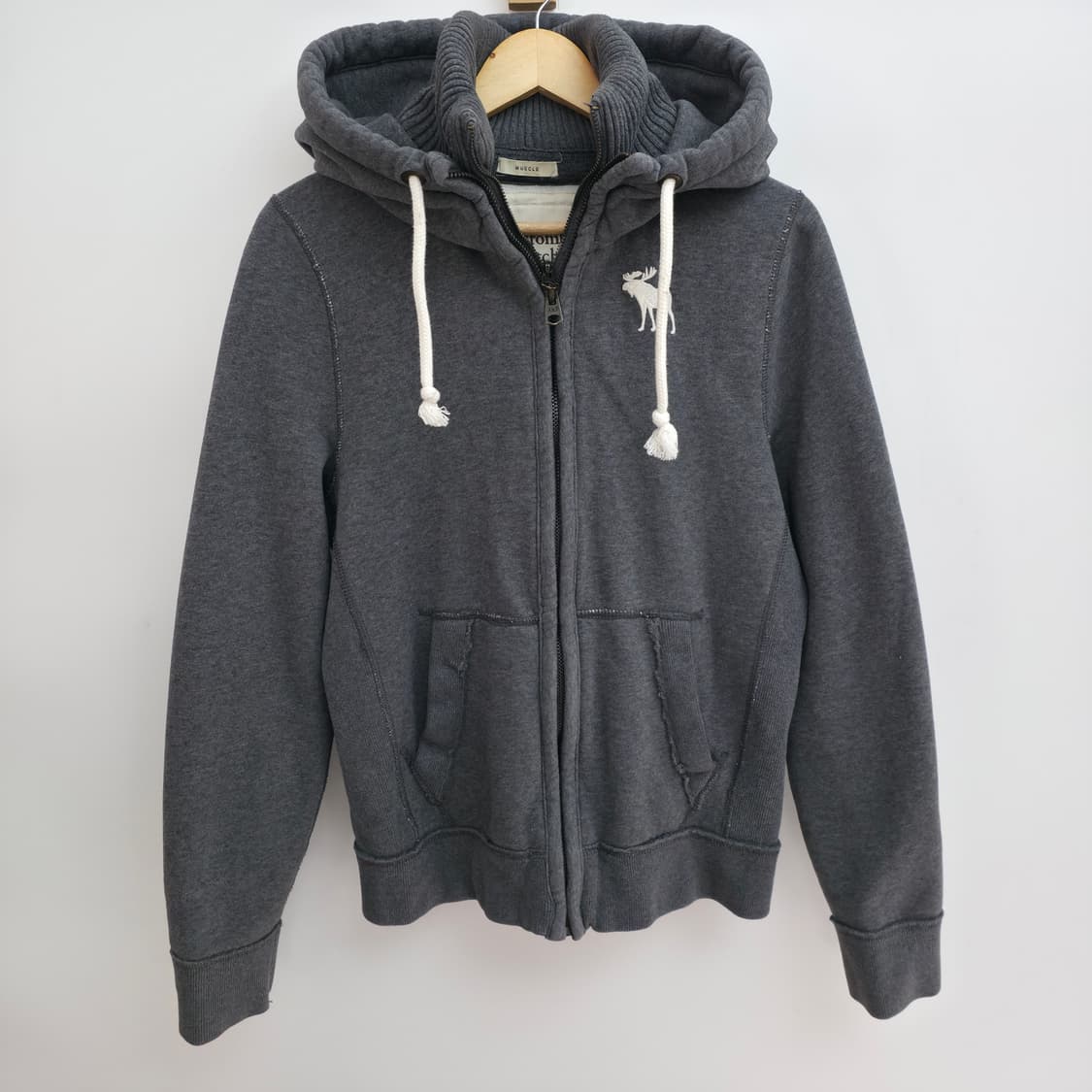 [M] 아베크롬비 그레이 더블 지퍼 후드집업 상품이미지1