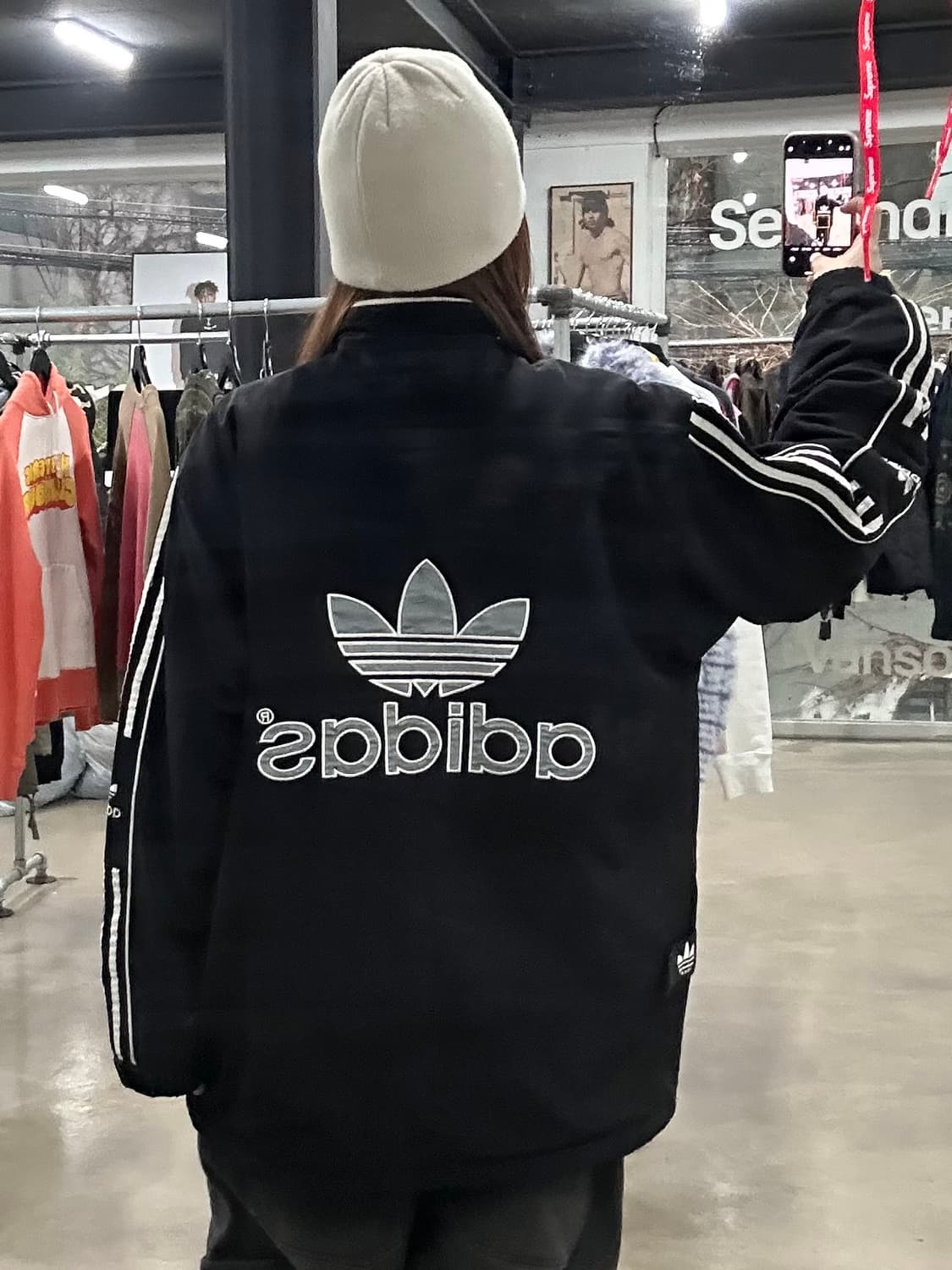 아디다스 90s 올드스쿨 파이어버드빅로고 트랙 누빔점퍼 상품이미지1