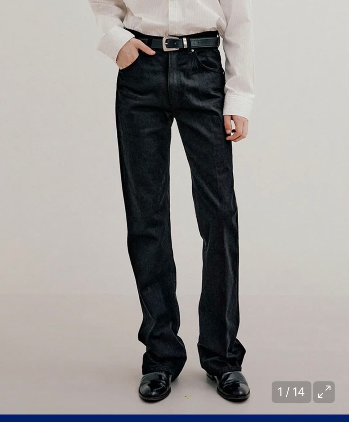 엘무드 레이 플레어 데님 퓨어블랙 44 상품이미지1