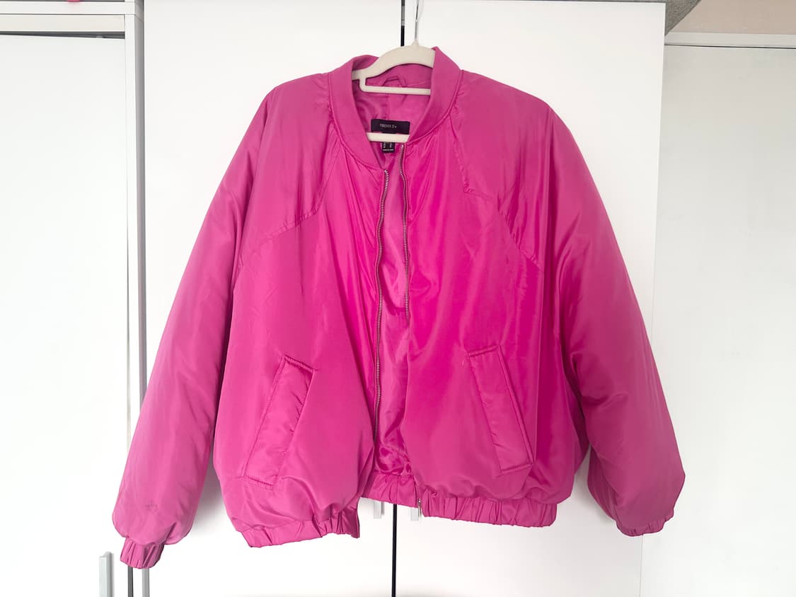 핫핑크 오버사이즈 항공점퍼 Forever21 상품이미지1