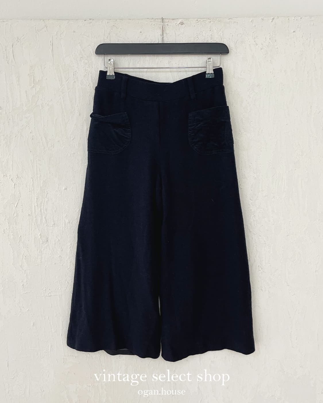 vintage navy knit wide capri pants 상품이미지6