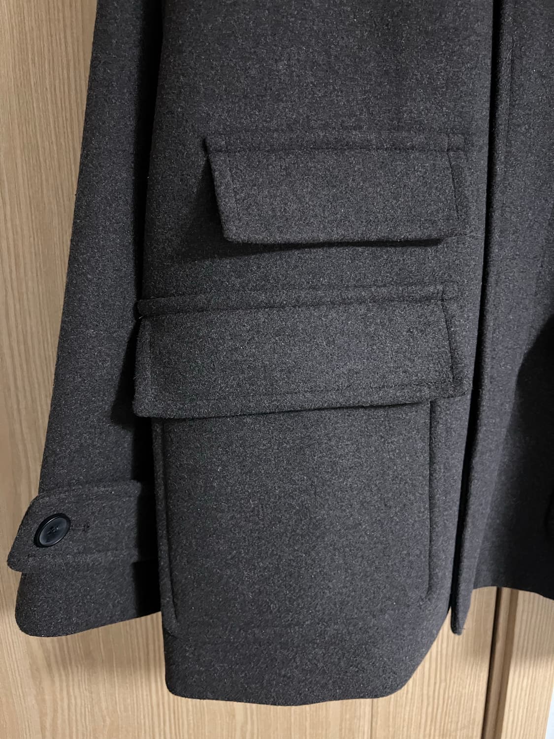 [2XL] 울 블렌드 오버사이즈 하프 발마칸 코트 브라운 상품이미지5