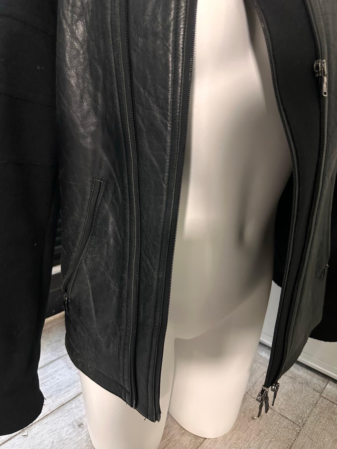 neilbarret leather two way zip-up jacket 상품이미지8