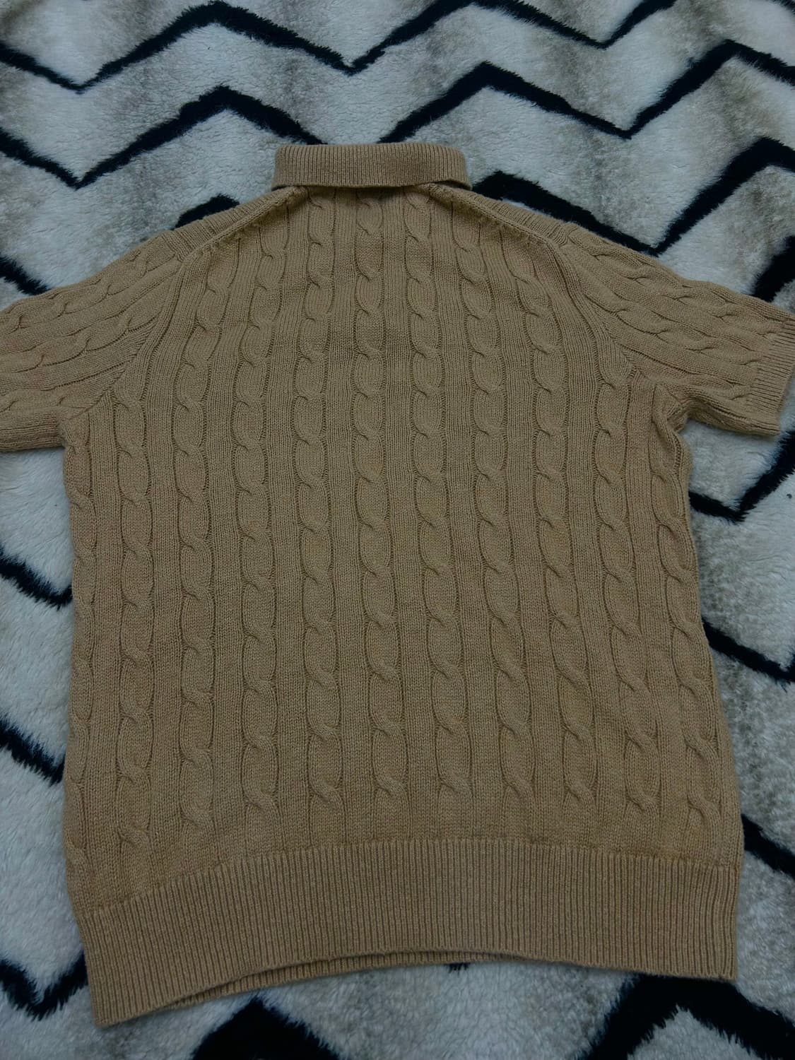 [M]폴로랄프로렌 케이블 니트 반팔/베이지 상품이미지4