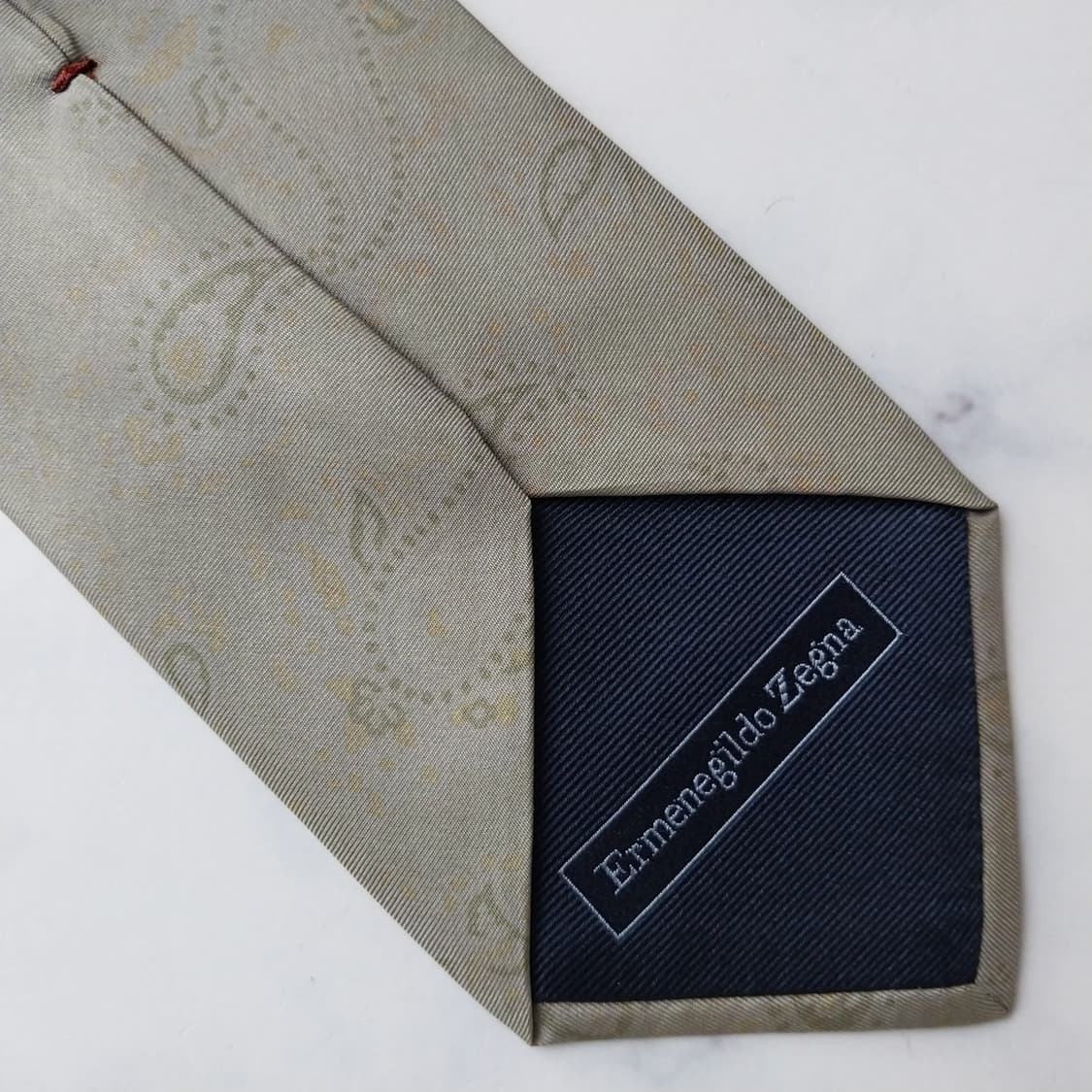 에르메네질도 제냐 실크 올리브 패턴 넥타이 9.5cm A등급 K2091
 상품이미지6