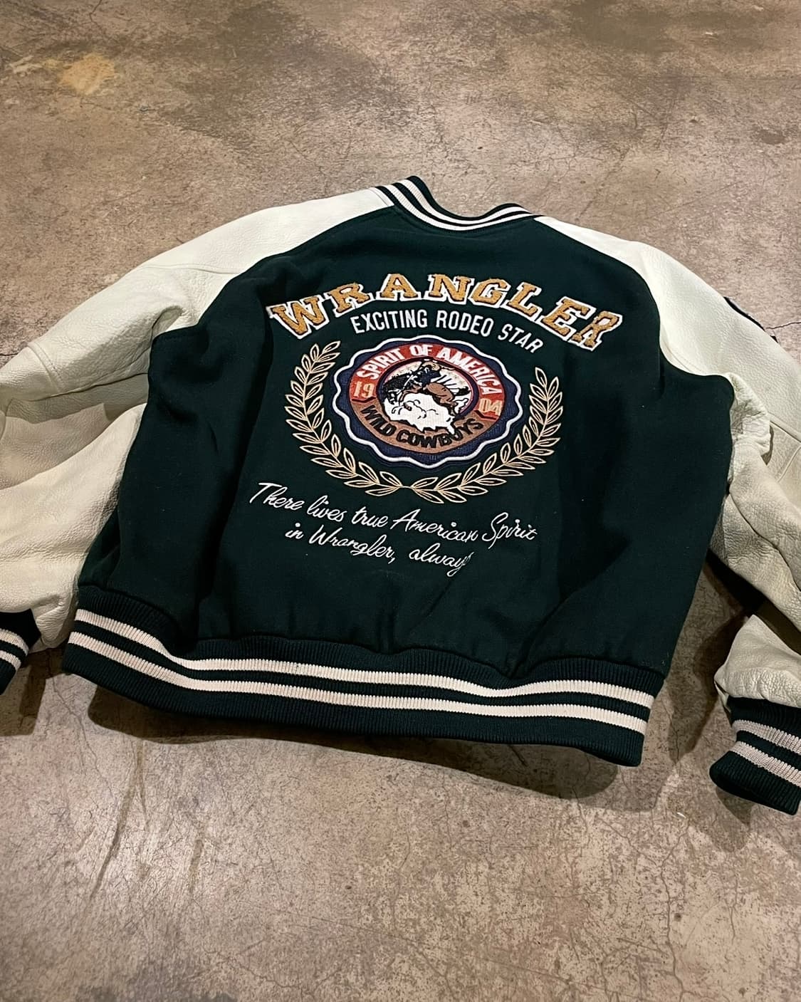 90‘s 랭글러 레더 바시티 재킷 (B5085) 상품이미지8