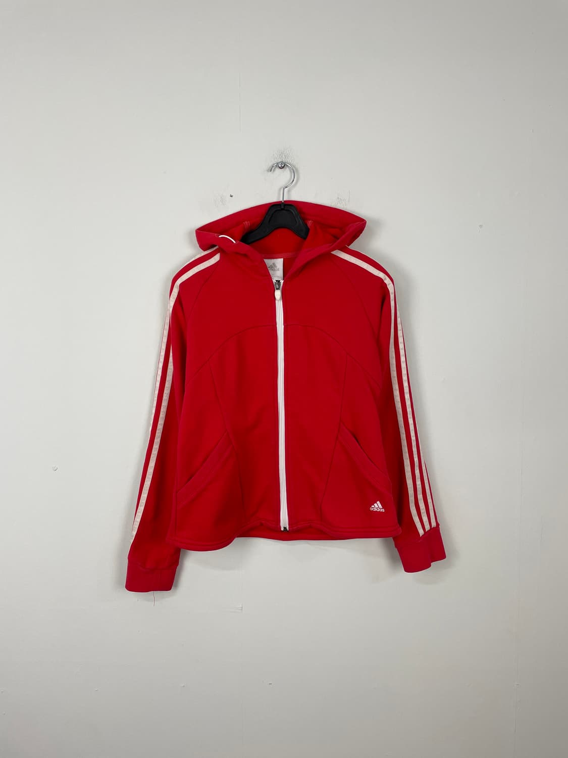 아디다스 삼선 레드 후드집업 XS <662> 상품이미지1