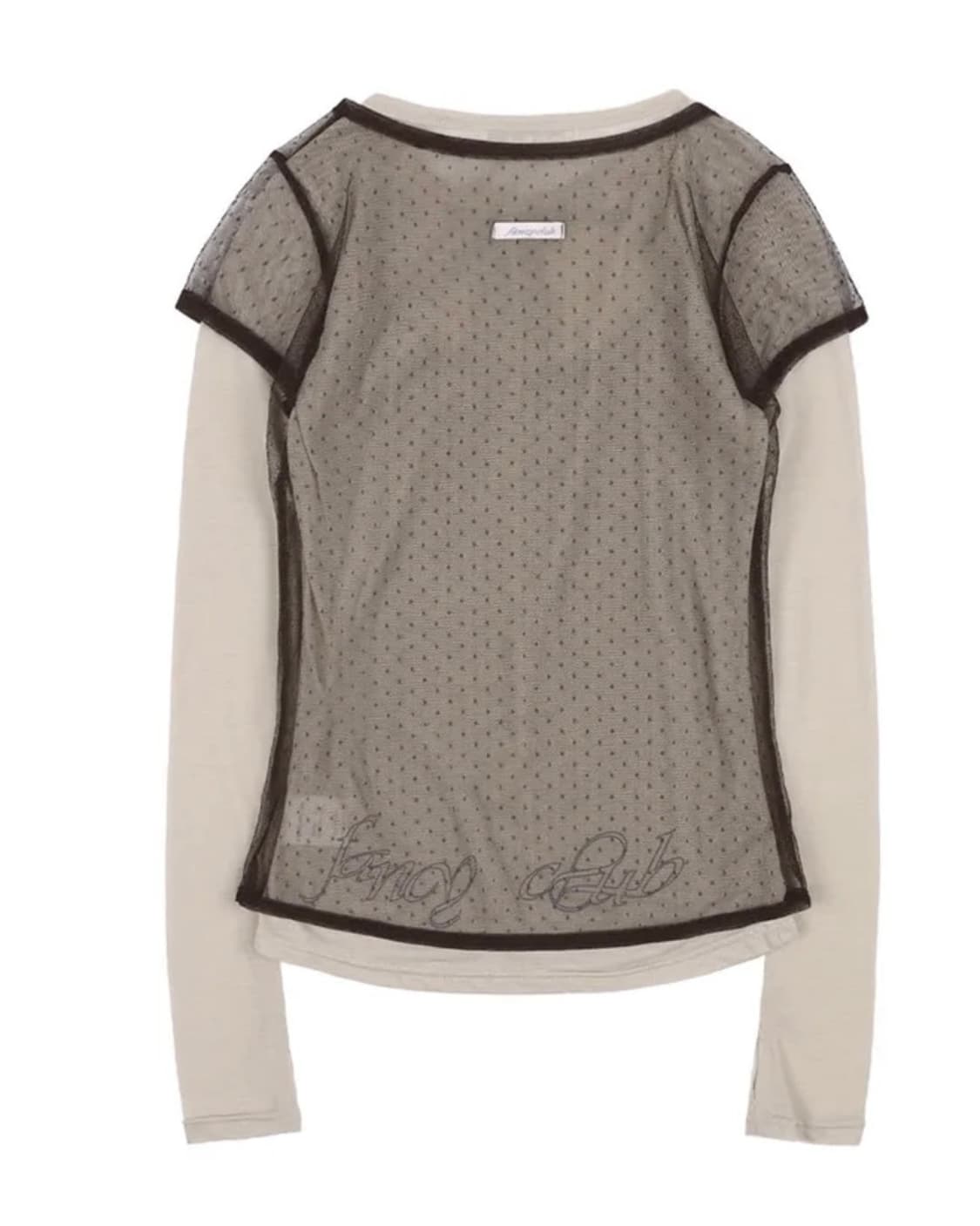 택달린 새상품) 팬시클럽 3-WAY 도트 레이어드 롱슬리브 베이지 상품이미지4