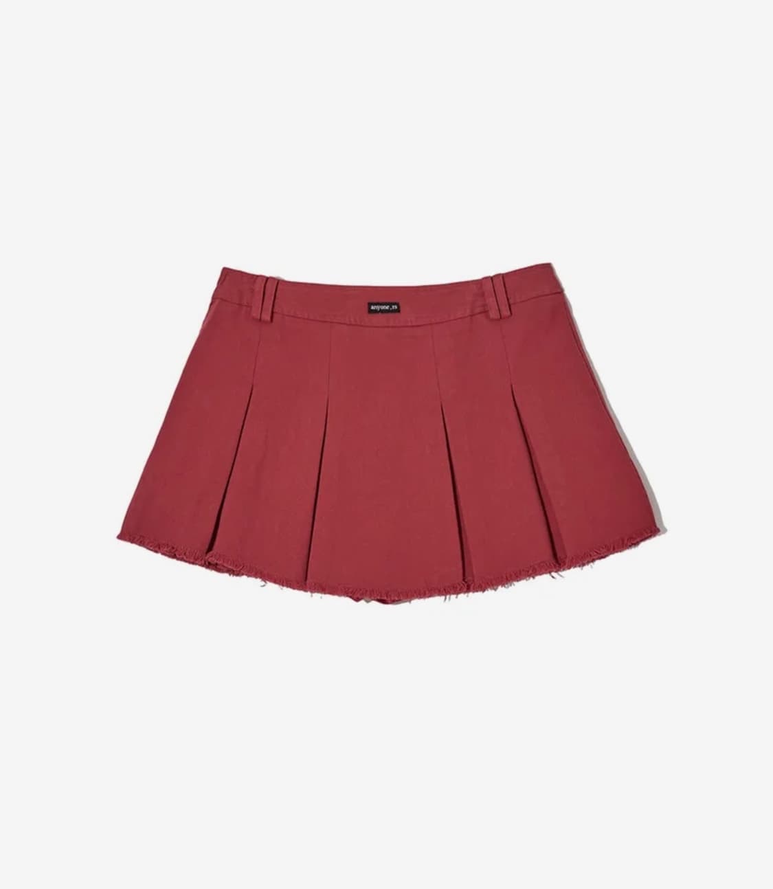 Rense 렌세 Cut Off Pleated Skirt Pants Red 상품이미지3