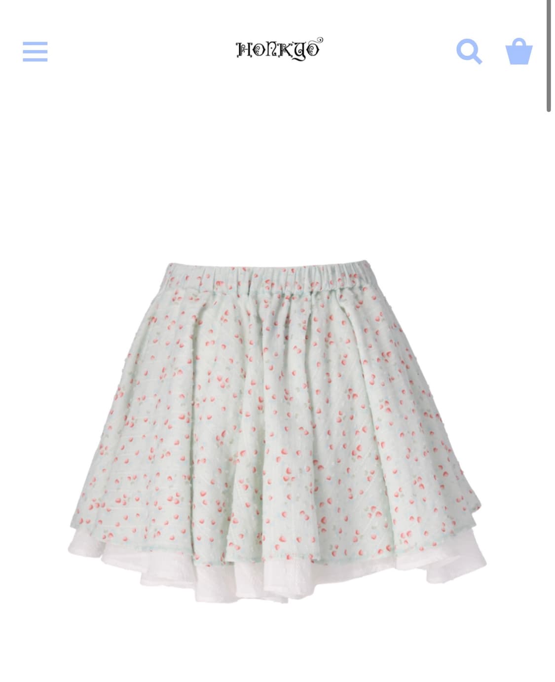 Honkyo 혼쿄 mint strawberry can can skirt 상품이미지1