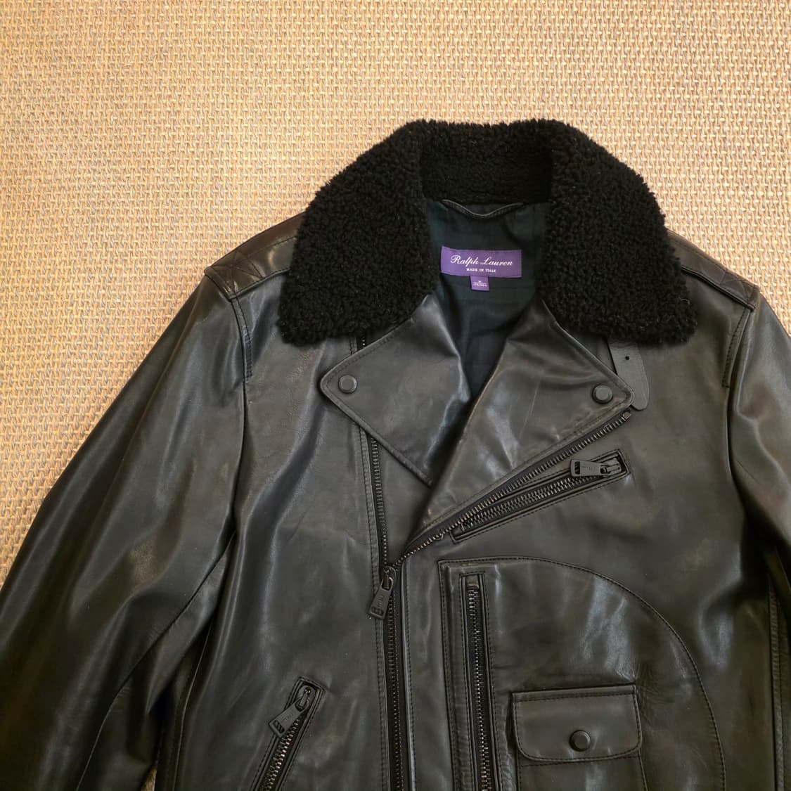 [명작] 랄프로렌 퍼플라벨 이탈리안 최고급 더블라이더 카프레더 자켓 상품이미지9