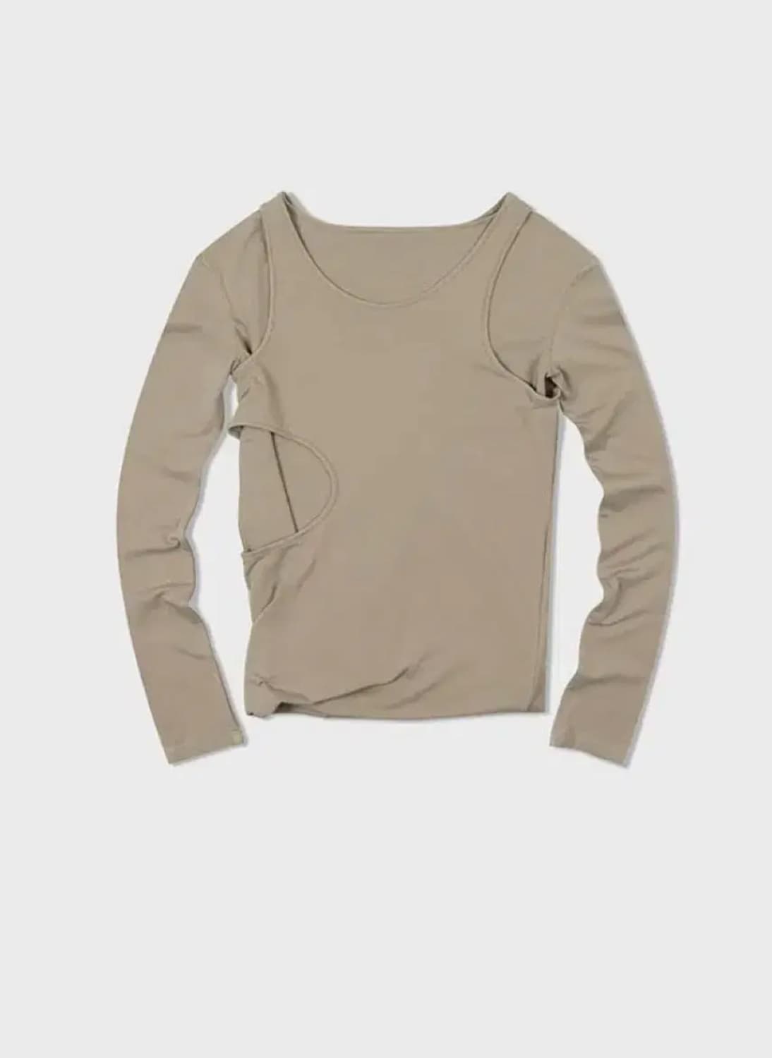 로우클래식 ASYMMETRIC HOLE POINT TOP KHAKI 상품이미지2