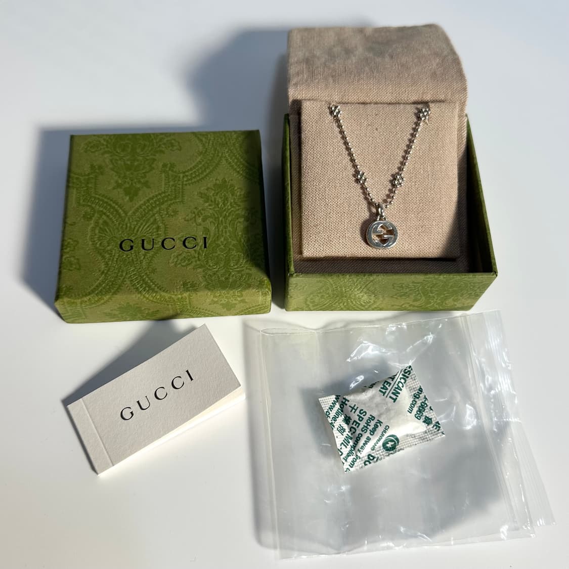 [S급/풀구성] 구찌 인터로킹 G 플라워 펜던트 실버 목걸이 상품이미지8