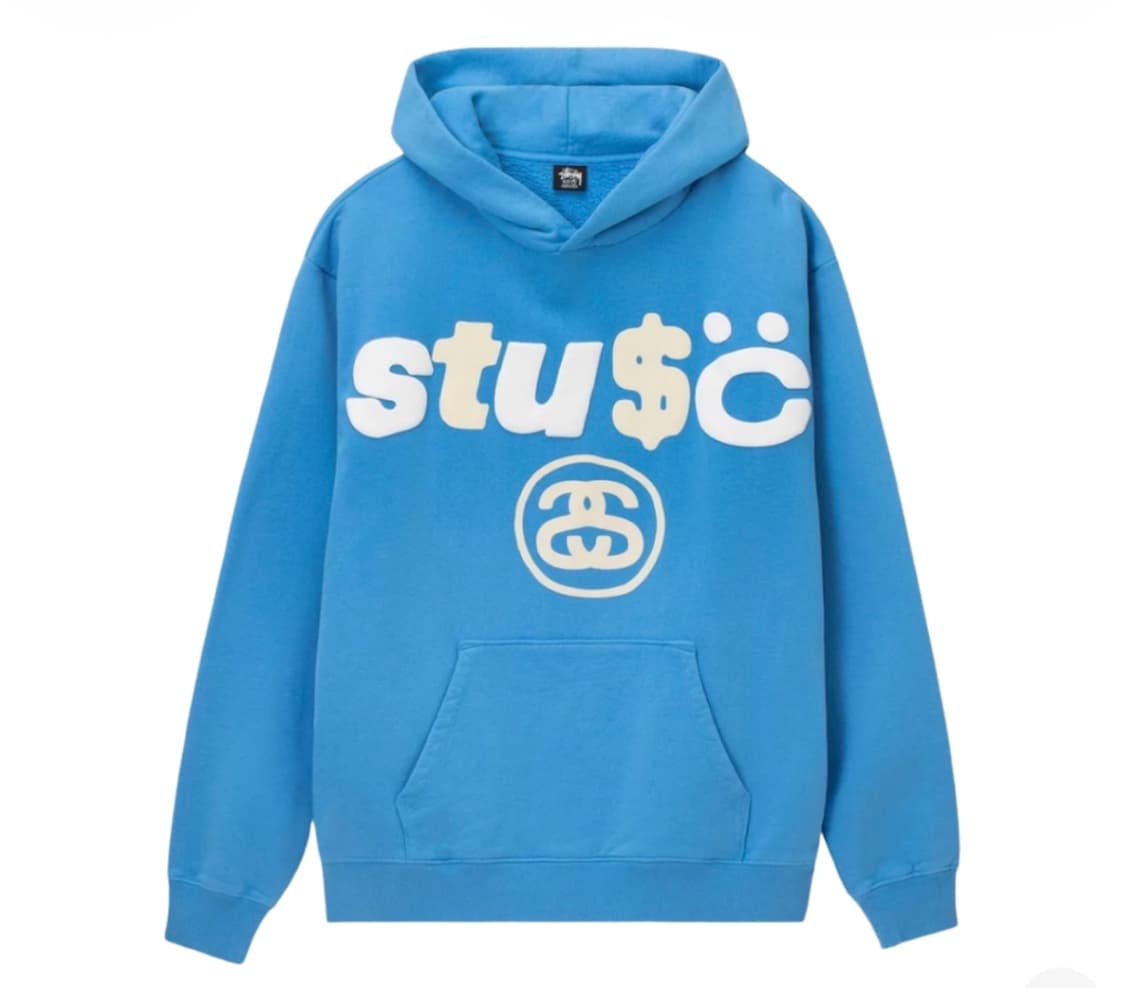 스투시 x CPFM 8볼 피그먼트 다이드 후드 블루 상품이미지3