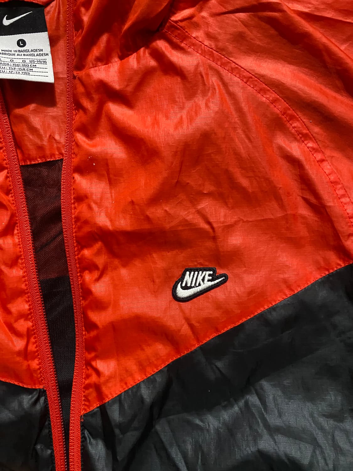 나이키 여성 오렌지/블랙 바람막이 L 상품이미지3