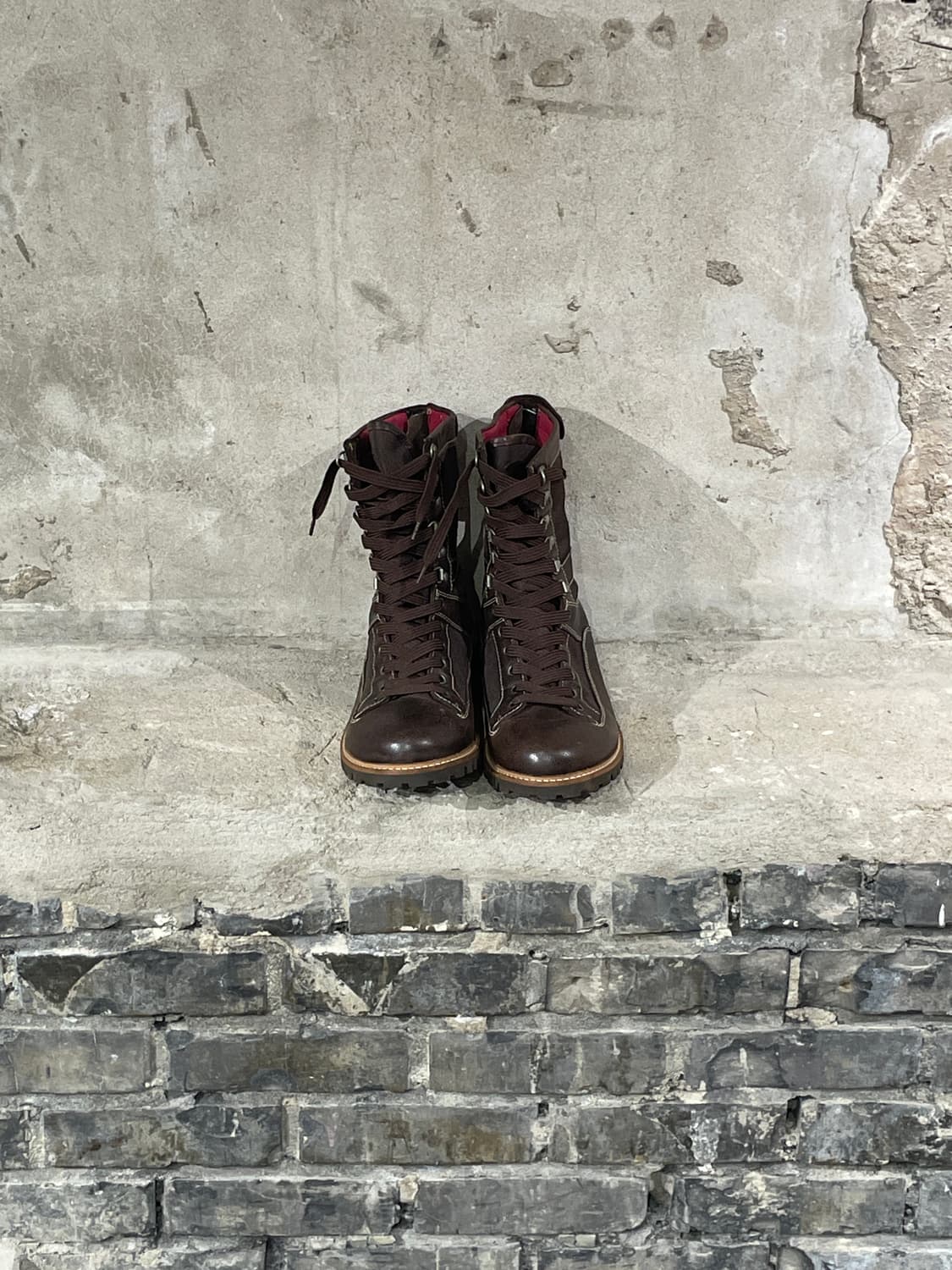 디젤 레어 브라운 백 패스너 컴뱃 레더 부츠 상품이미지3