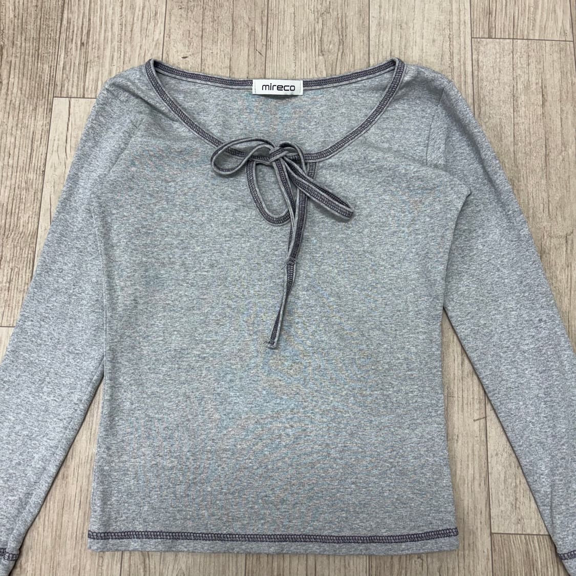 미레코 리본 그레이 긴팔 상품이미지4