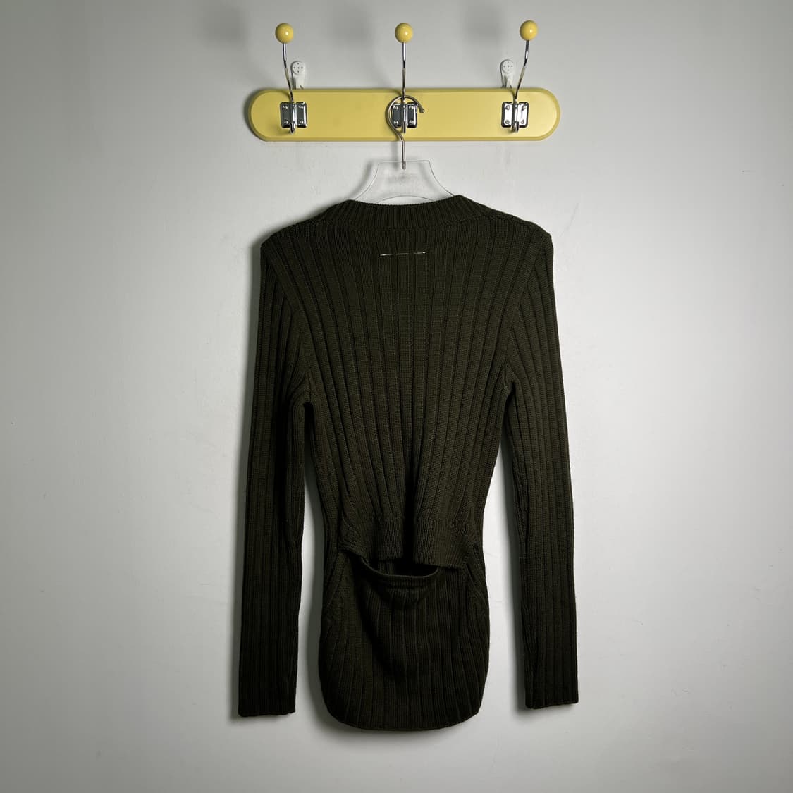 16FW MM6 메종 마르지엘라 딥 카키 골지 니트 스웨터 XL 상품이미지6