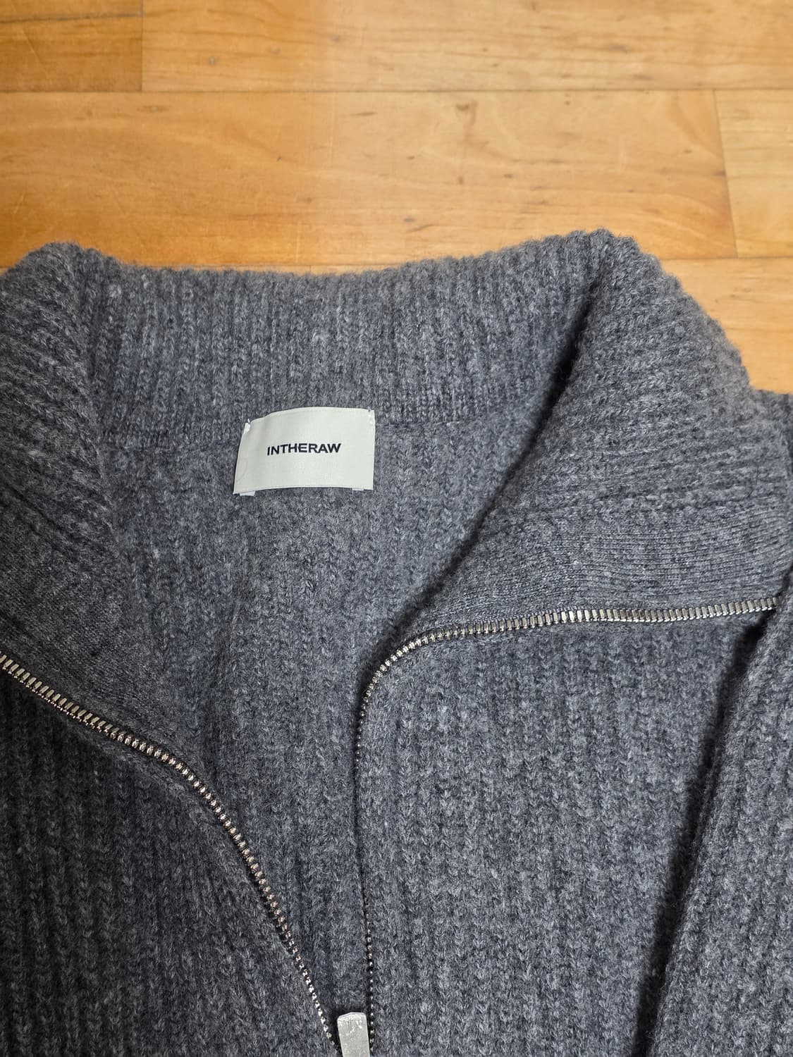 인더로우 로이 풀 집 니트 파카 - 딥 그레이 (2) 상품이미지5