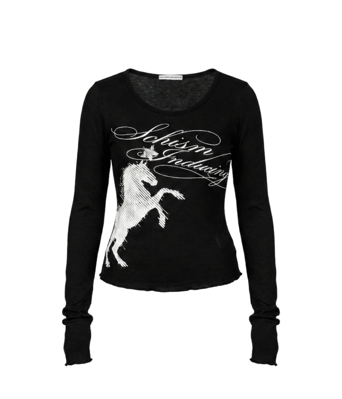 HORSE FLARED SLEEVE TOP BLACK s사이즈 상품이미지2