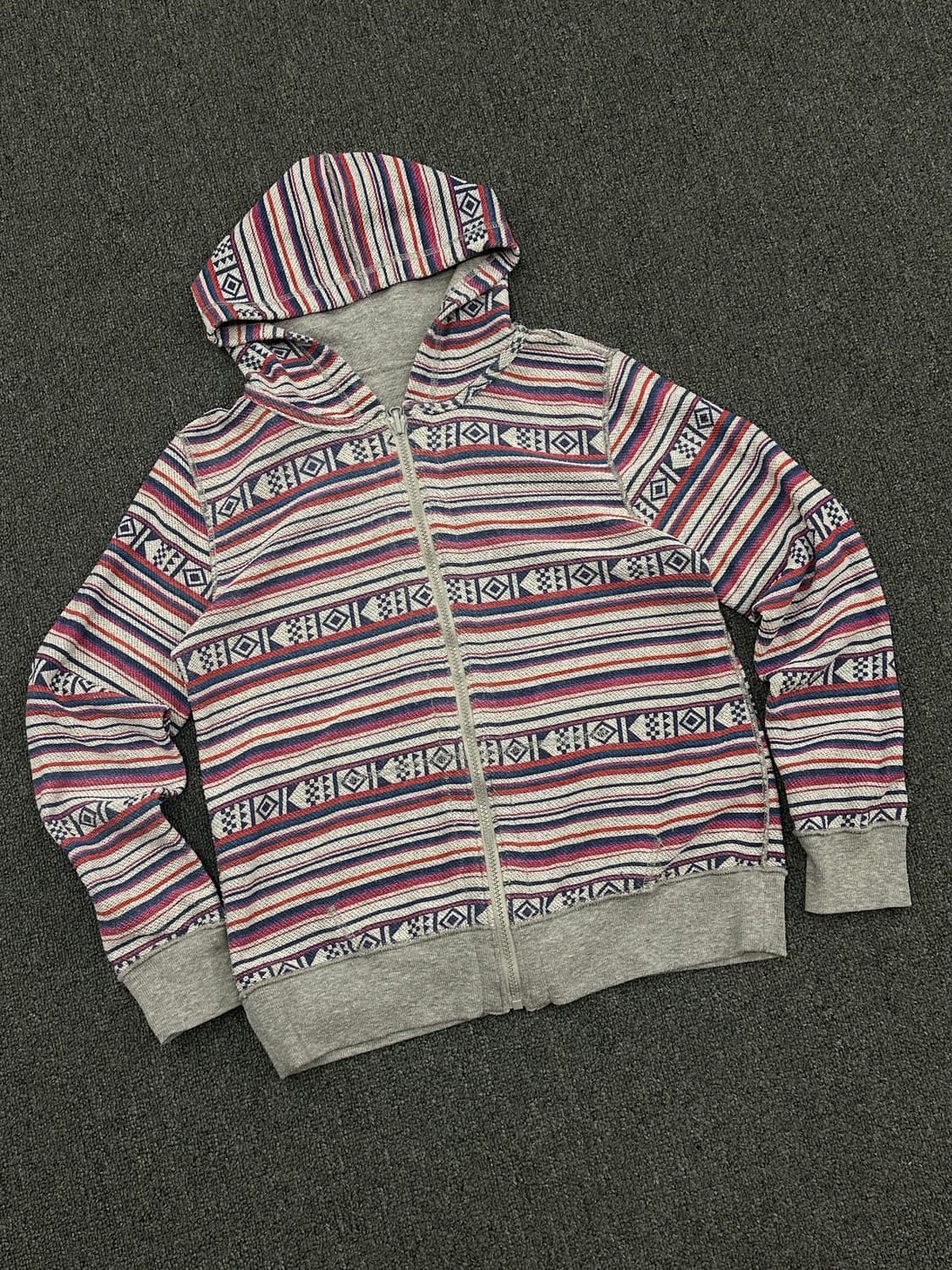 M)COLZA 빈티지 리버시블 에스닉 패턴 후드집업 상품이미지3