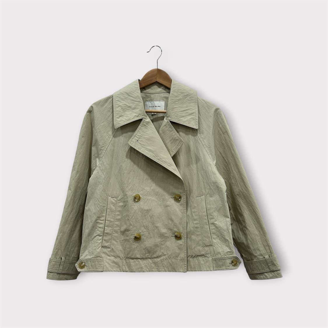 코벳블랑 바스락 오버핏 더블 버튼 숏 트렌치코트 자켓 상품이미지1