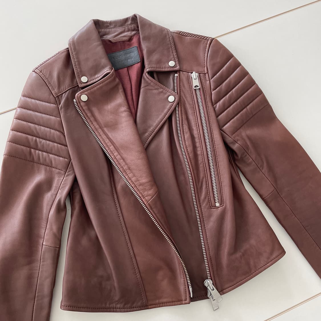 올세인츠 브라운 리얼 레더 라이더 자켓 상품이미지7