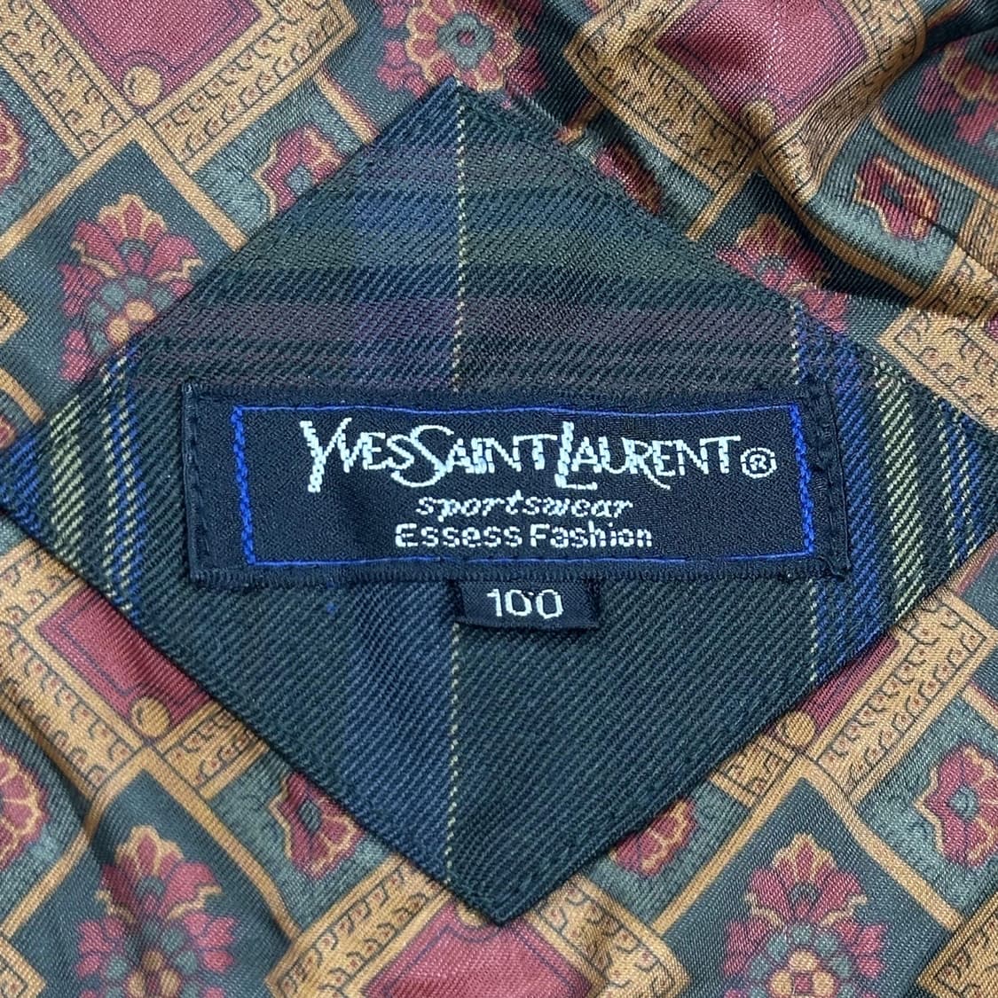 입생로랑 레트로 체크 블루종 자켓 (L) 상품이미지8