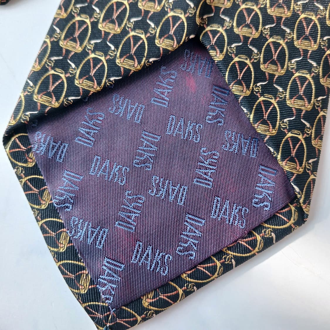 DAKS 닥스 실크 블랙 패턴 넥타이 9.7cm A등급 A19797 상품이미지7