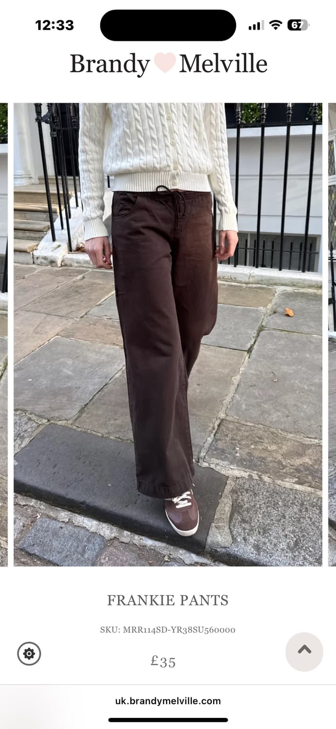 브랜디 멜빌 갈색 와이드 팬츠 상품이미지1