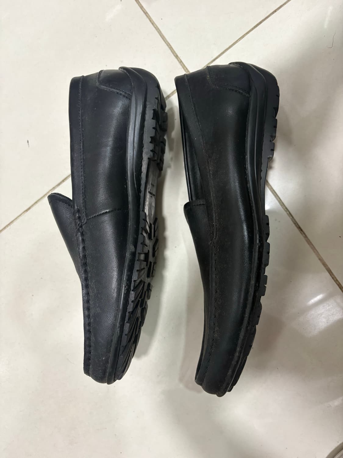 Vintage Black Leather Driving Shoes 상품이미지4