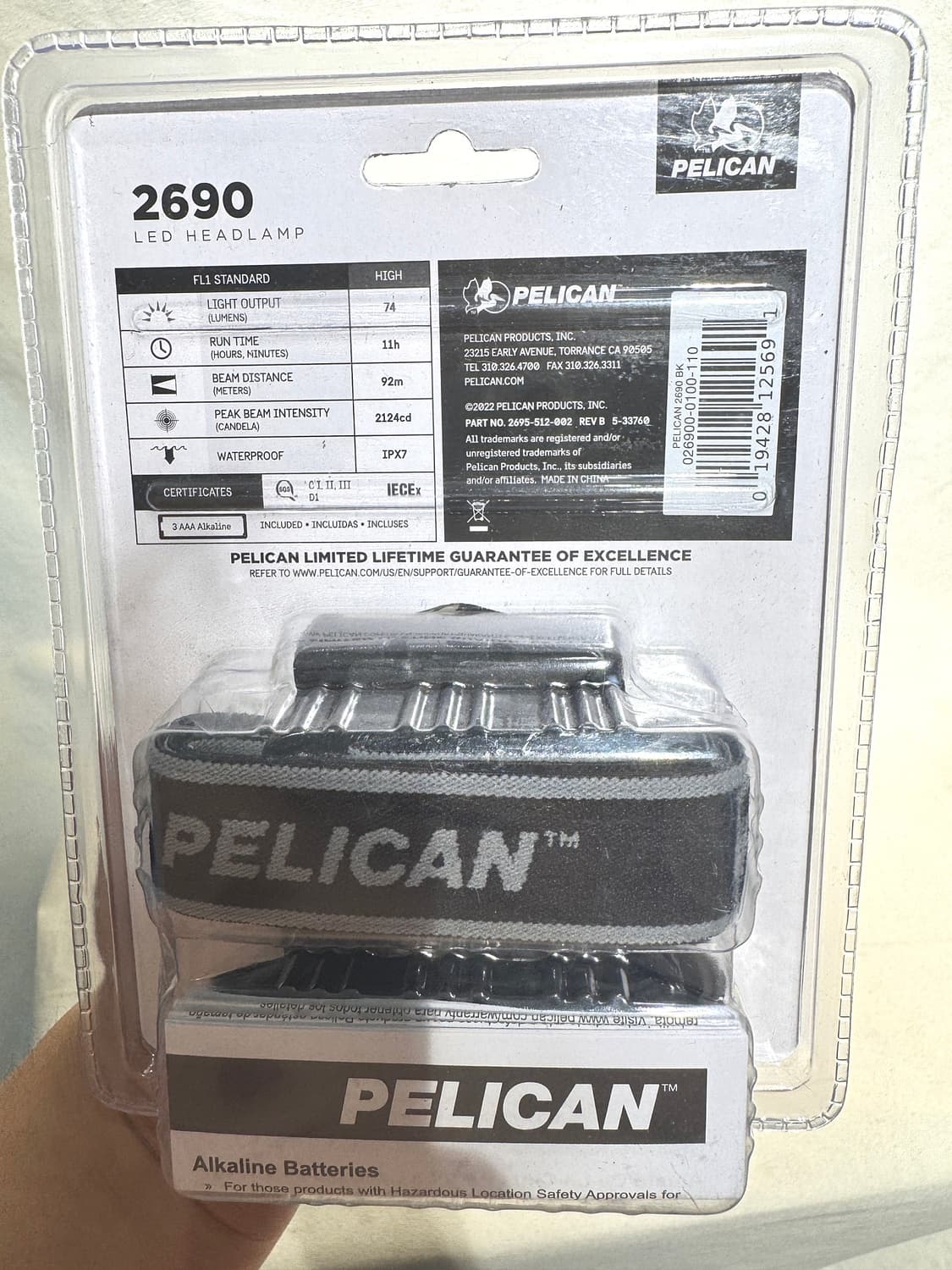 Pelican 2690 74 루멘 컴팩트 회전 베젤 헤드램프 상품이미지2