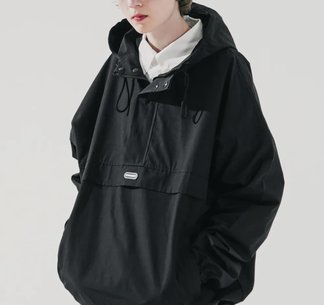 더블유브이프로젝트 뉴월드 후드 아노락 블랙 상품이미지1