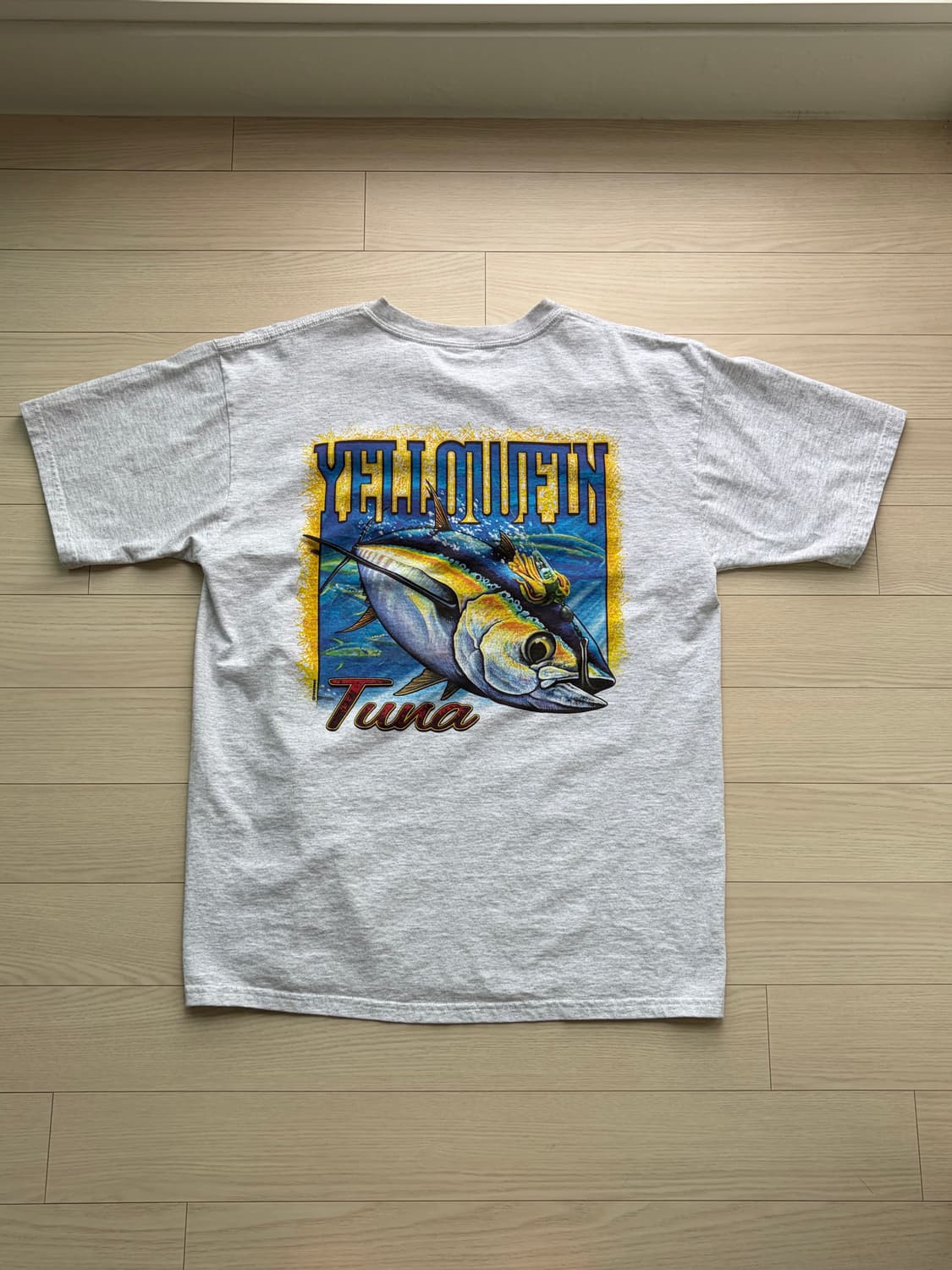 00s 아메리칸 빈티지 황다랑어 프린팅 티셔츠 L (105) 상품이미지4