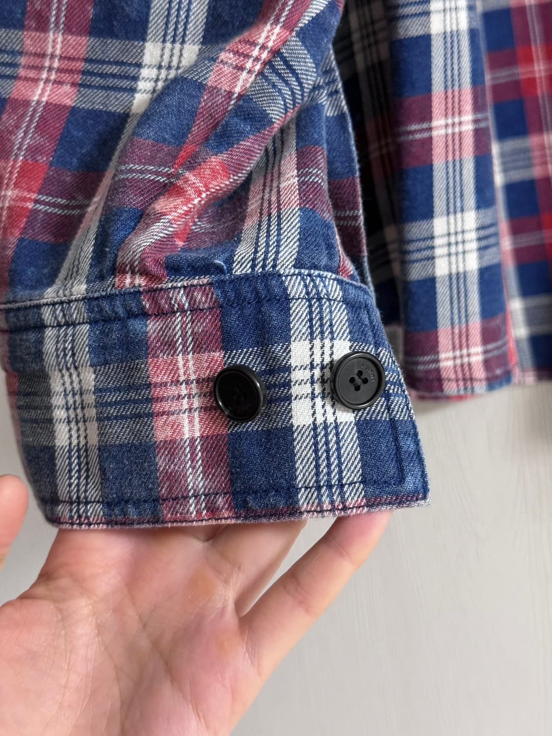 [48] 준지 아일랜드 워싱 브릭 레드 체크 맥스핏 셔츠 - 레드 상품이미지5